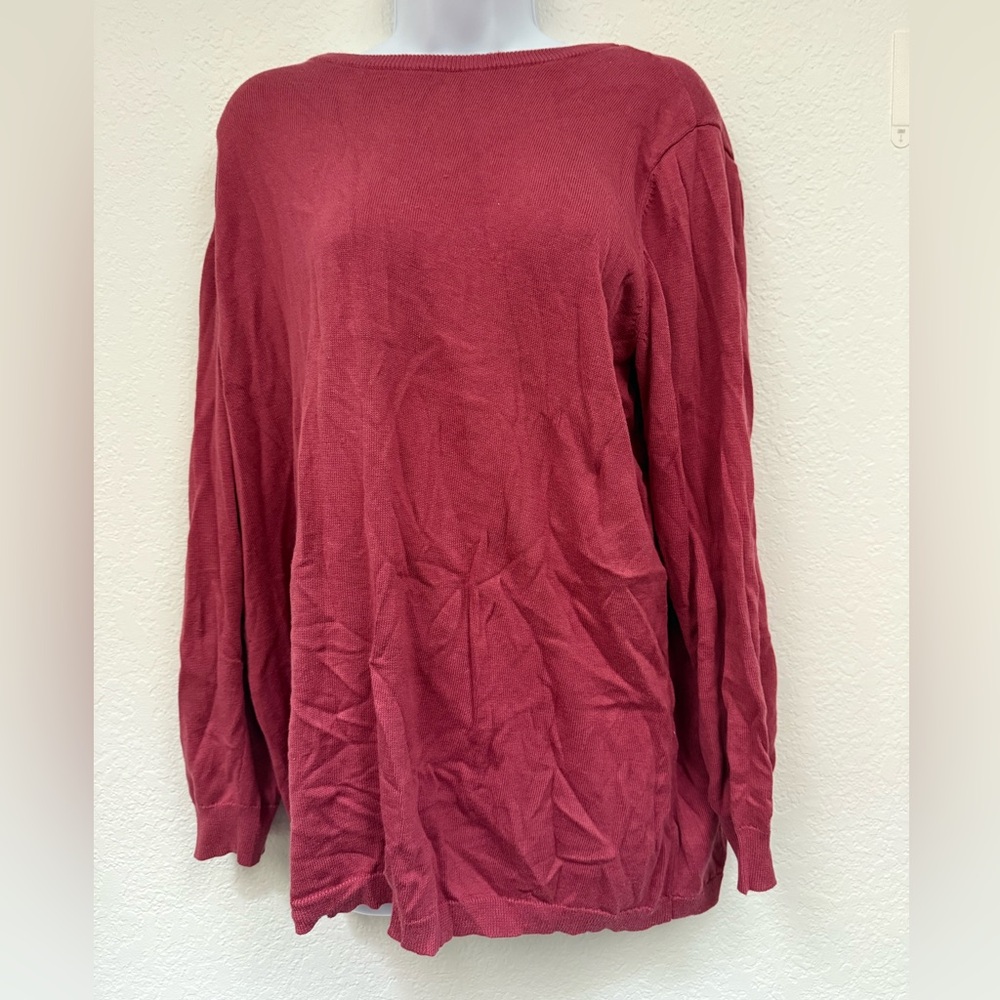 Joan Rivers Classic Red Knit Sweater size XL